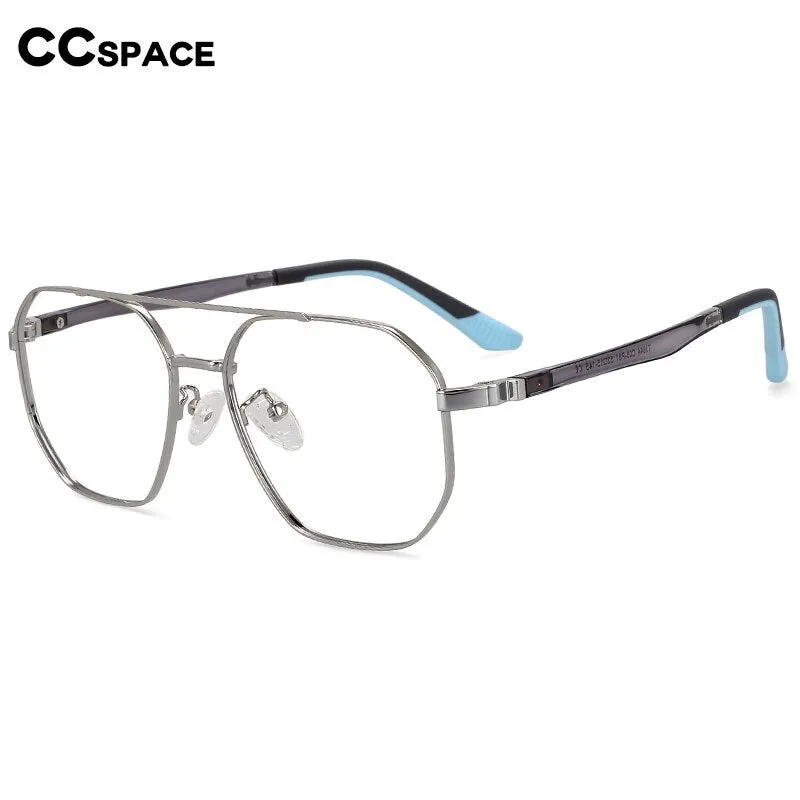 CCspace Unisex Full RIm Oval Double Bridge Alloy Eyeglasses 55604