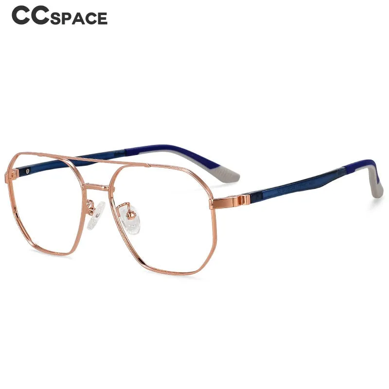 CCspace Unisex Full RIm Oval Double Bridge Alloy Eyeglasses 55604