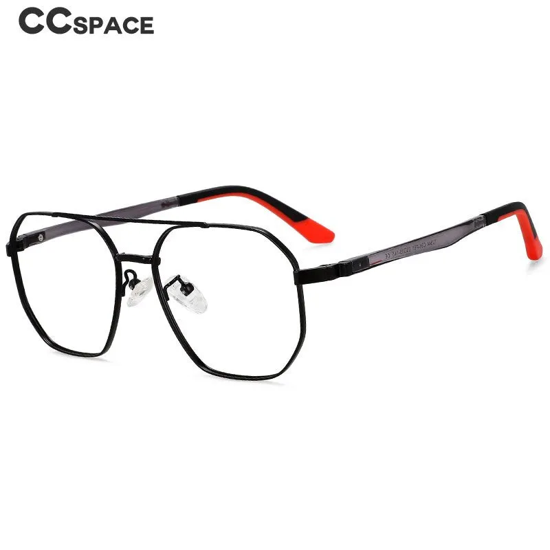 CCspace Unisex Full RIm Oval Double Bridge Alloy Eyeglasses 55604