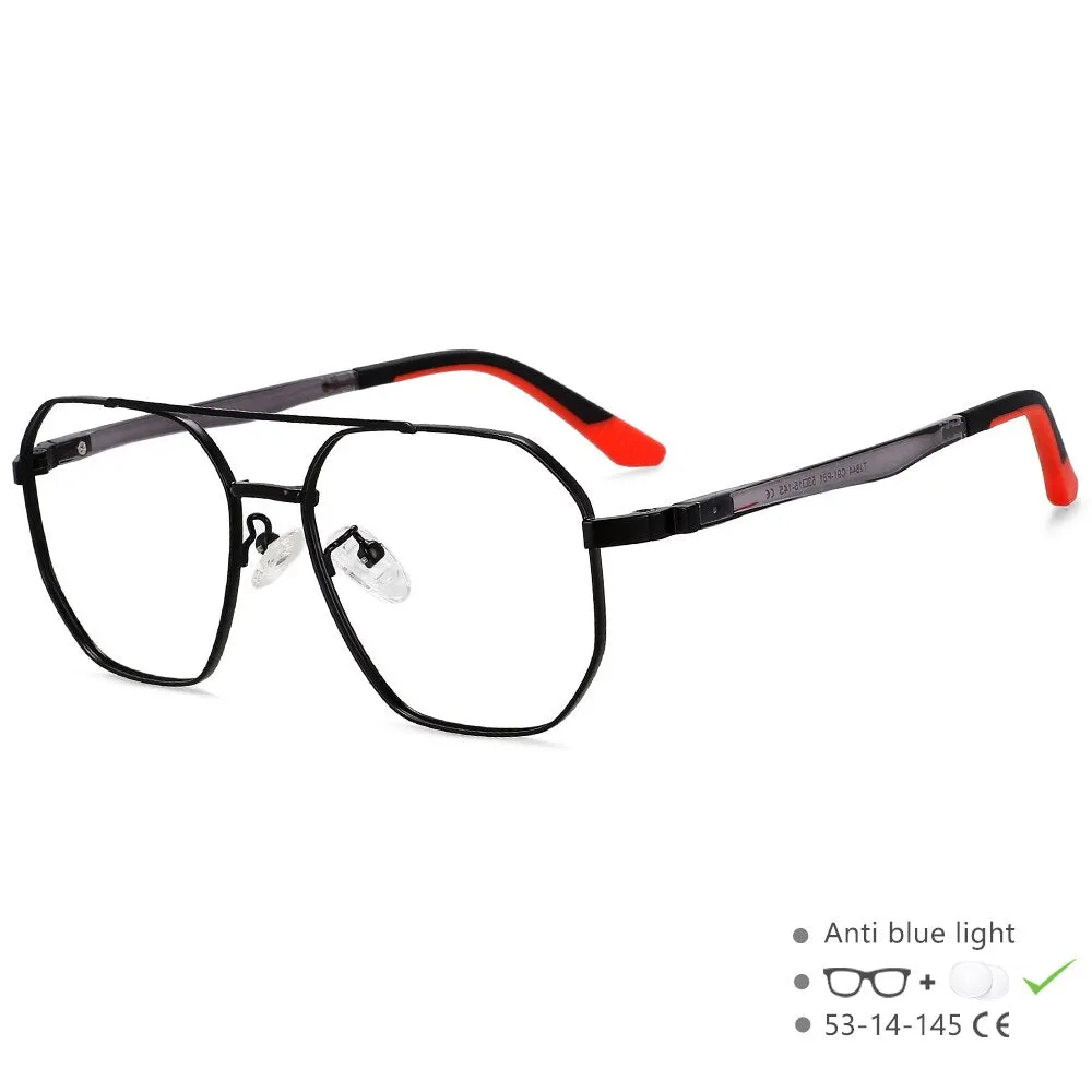 CCspace Unisex Full RIm Oval Double Bridge Alloy Eyeglasses 55604