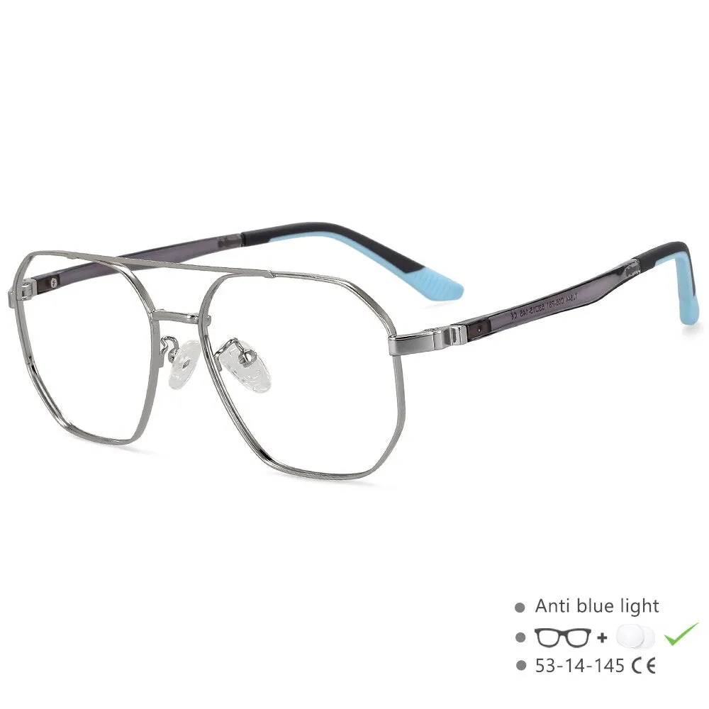 CCspace Unisex Full RIm Oval Double Bridge Alloy Eyeglasses 55604