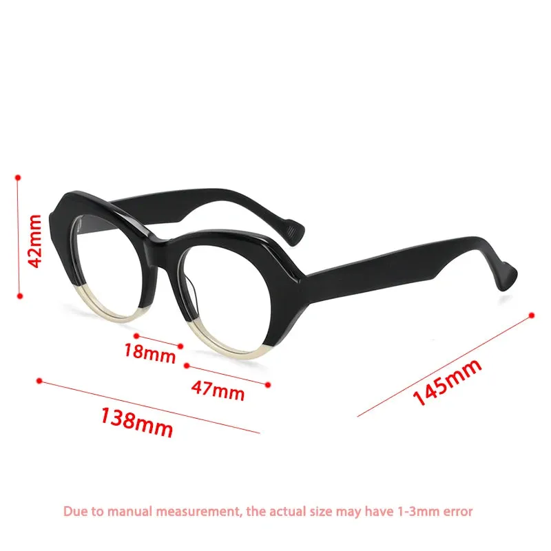 CCspace Unisex Full Rim Oval Eye Acetate Eyeglasses 57204