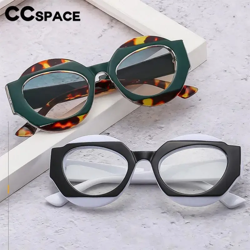 CCspace Unisex Full Rim Oval Resin Eyeglasses 56864