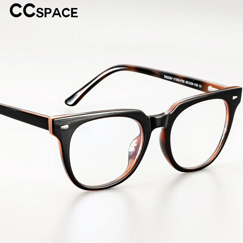 CCspace Unisex Full Rim Oval Square Tr 90 Titanium Frame Eyeglasses 51026