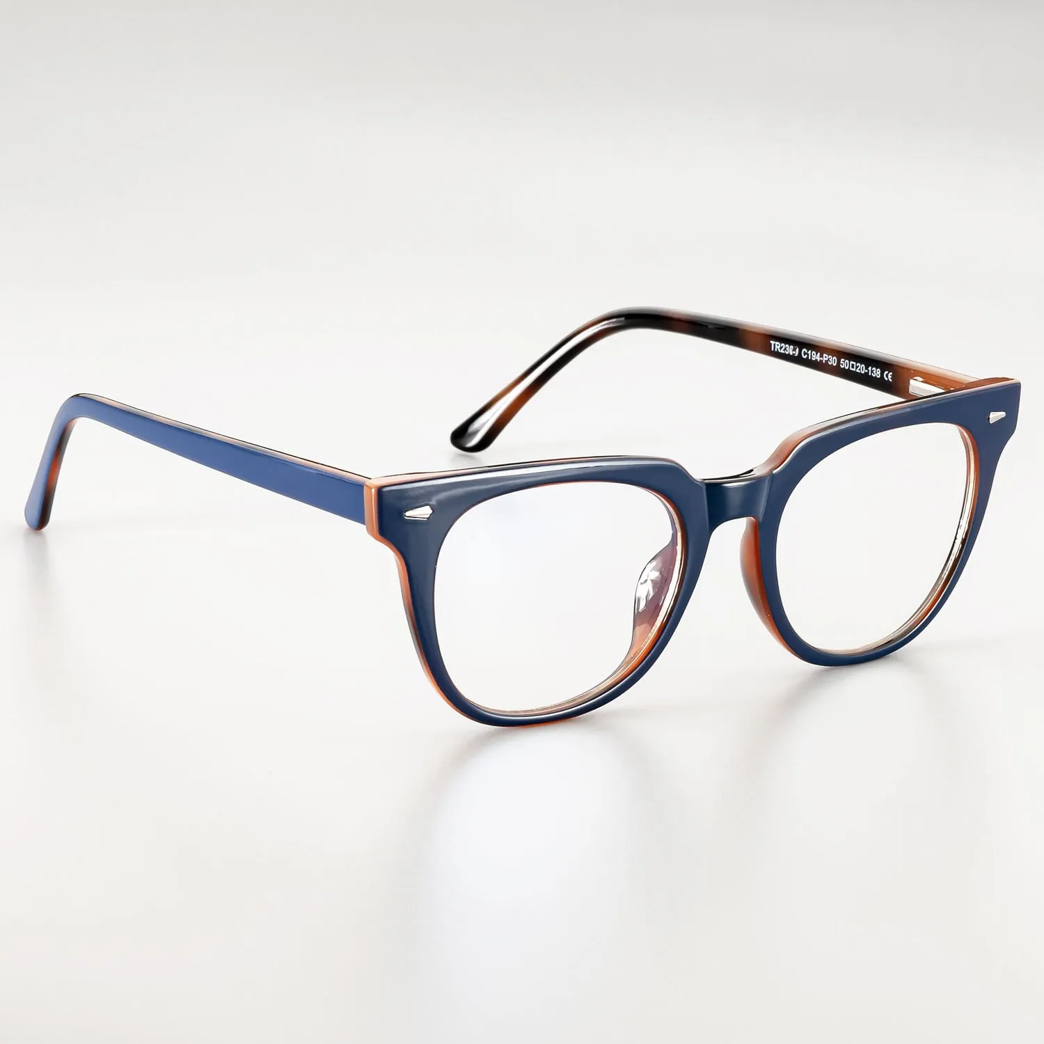 CCspace Unisex Full Rim Oval Square Tr 90 Titanium Frame Eyeglasses 51026