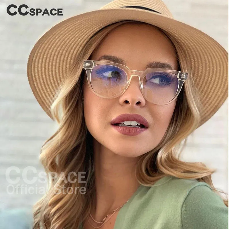 CCspace Unisex Full Rim Oval Square Tr 90 Titanium Frame Eyeglasses 51026