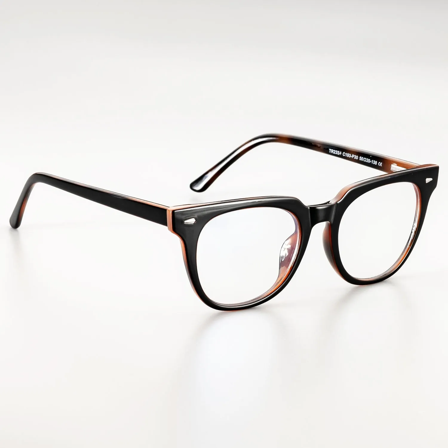 CCspace Unisex Full Rim Oval Square Tr 90 Titanium Frame Eyeglasses 51026