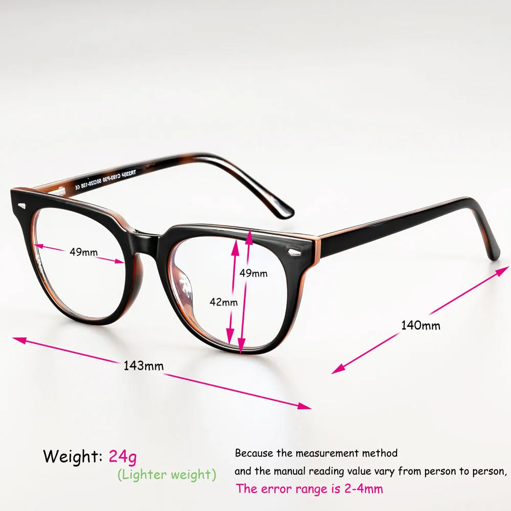 CCspace Unisex Full Rim Oval Square Tr 90 Titanium Frame Eyeglasses 51026