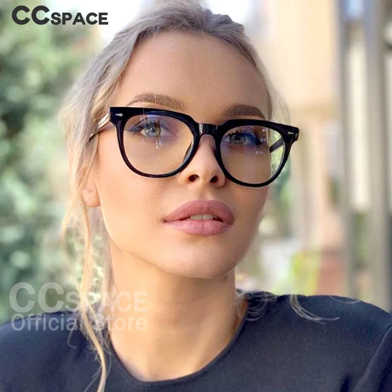 CCspace Unisex Full Rim Oval Square Tr 90 Titanium Frame Eyeglasses 51026