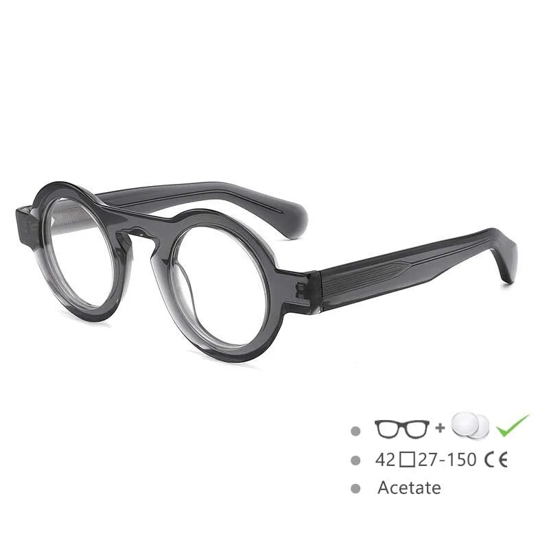 CCspace Unisex Full Rim Oversized Round Acetate Frame Eyeglasses 54576