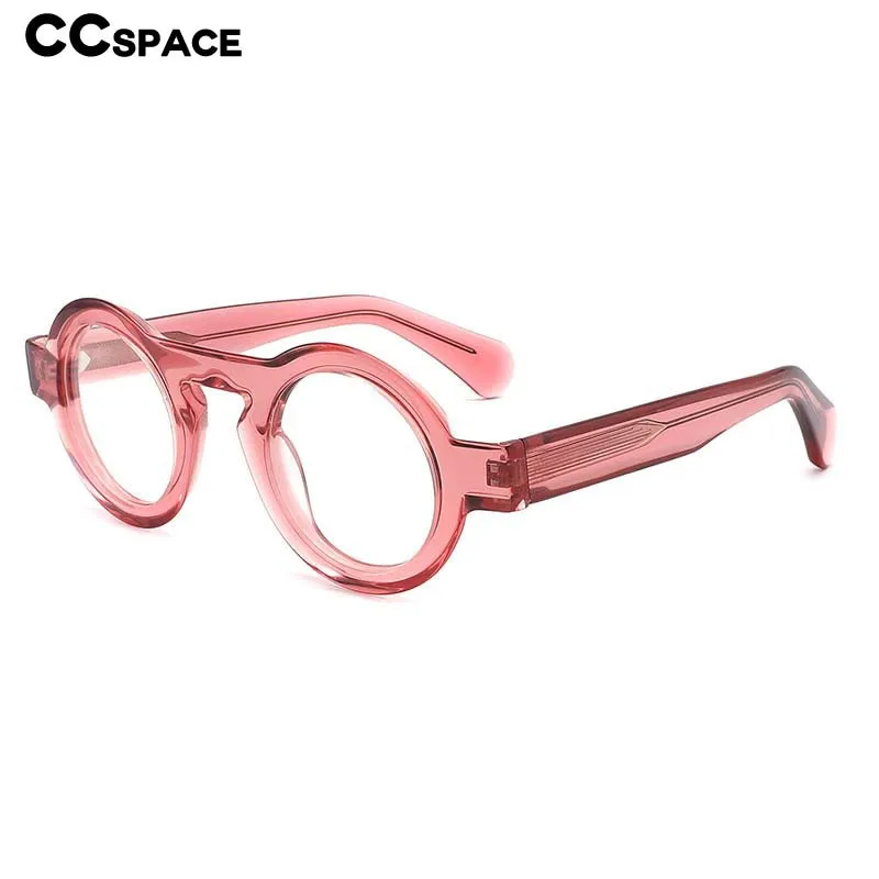 CCspace Unisex Full Rim Oversized Round Acetate Frame Eyeglasses 54576