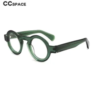 CCspace Unisex Full Rim Oversized Round Acetate Frame Eyeglasses 54576