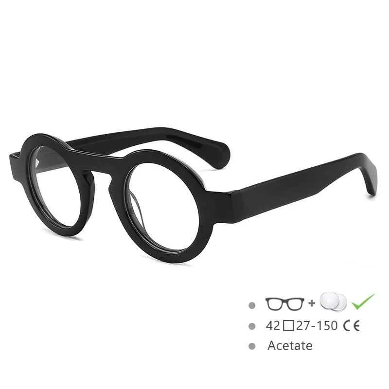 CCspace Unisex Full Rim Oversized Round Acetate Frame Eyeglasses 54576