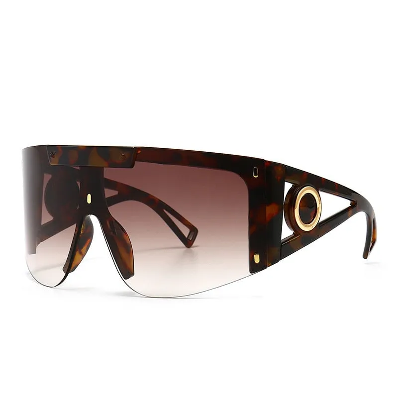 CCspace Unisex Full Rim Oversized Square One Lens Resin Frame Sunglasses 46626
