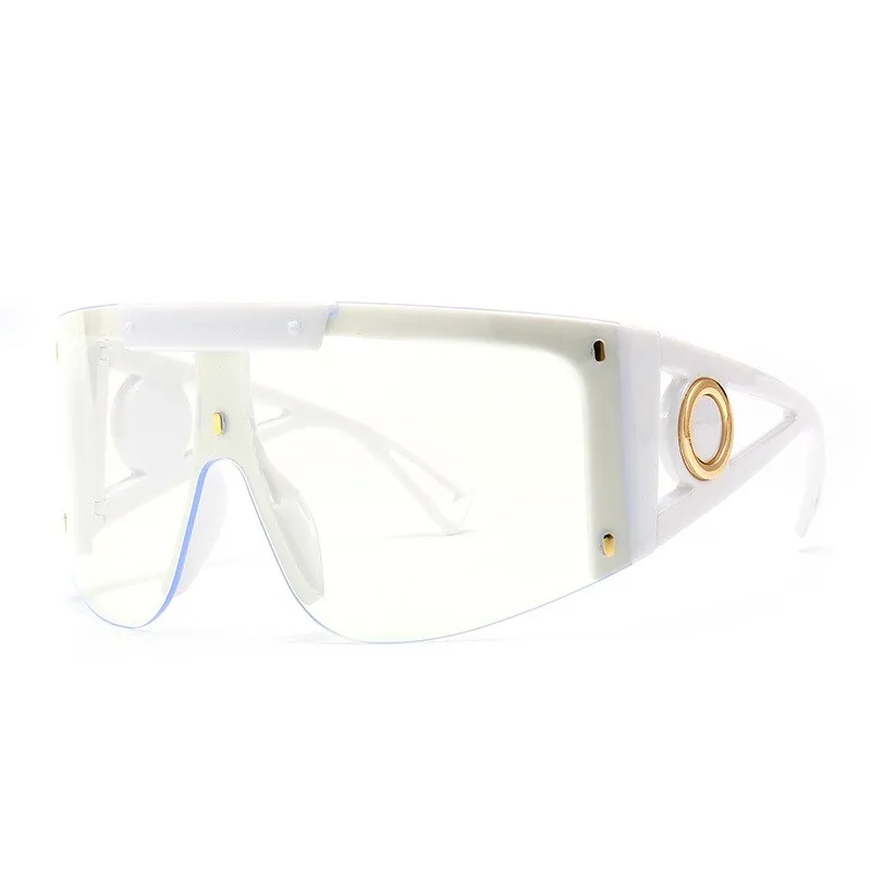 CCspace Unisex Full Rim Oversized Square One Lens Resin Frame Sunglasses 46626