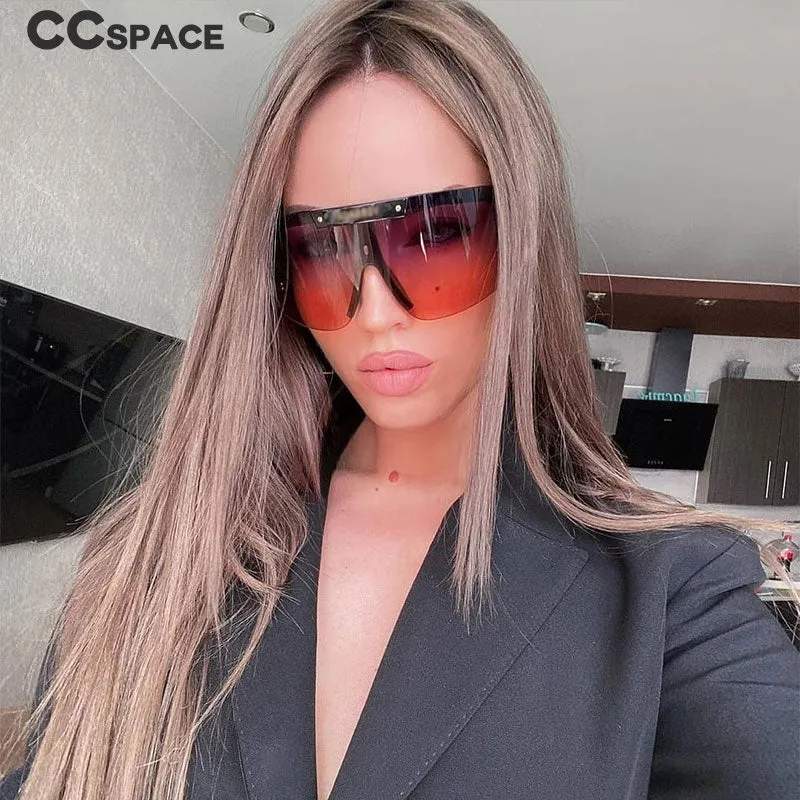 CCspace Unisex Full Rim Oversized Square One Lens Resin Frame Sunglasses 46626