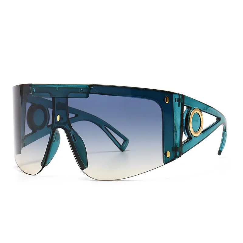 CCspace Unisex Full Rim Oversized Square One Lens Resin Frame Sunglasses 46626