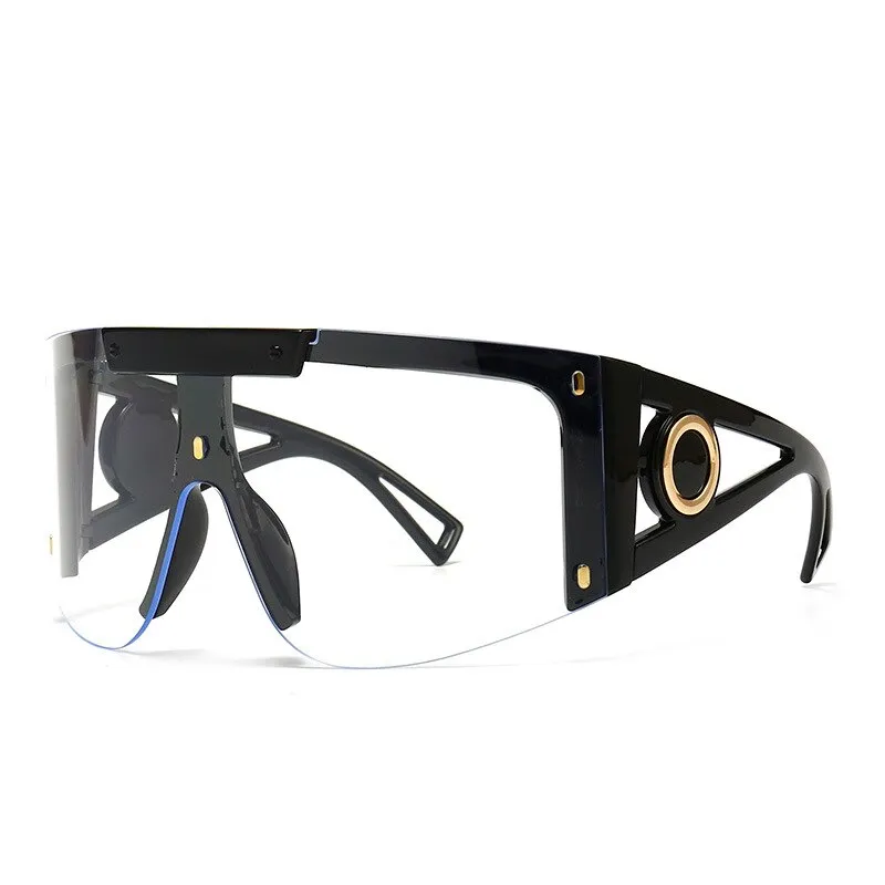 CCspace Unisex Full Rim Oversized Square One Lens Resin Frame Sunglasses 46626