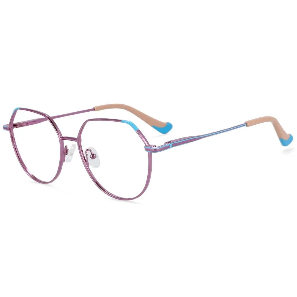 CCspace Unisex Full Rim Polygonal Round Alloy Frame Eyeglasses 54316