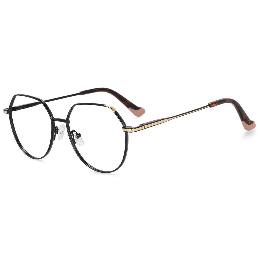 CCspace Unisex Full Rim Polygonal Round Alloy Frame Eyeglasses 54316