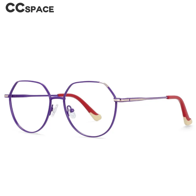 CCspace Unisex Full Rim Polygonal Round Alloy Frame Eyeglasses 54316