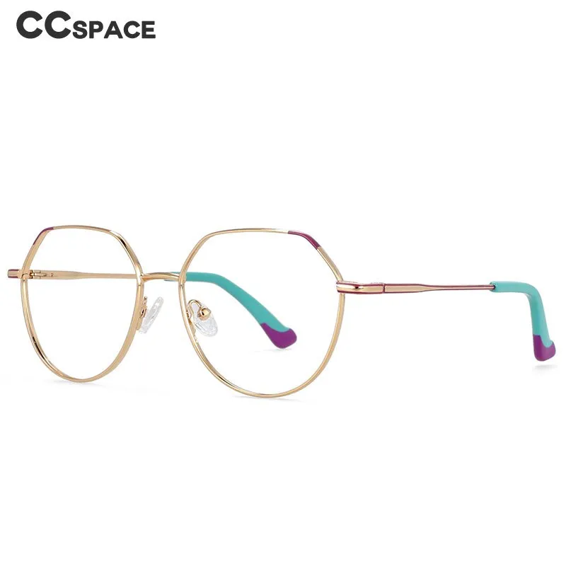 CCspace Unisex Full Rim Polygonal Round Alloy Frame Eyeglasses 54316