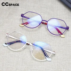 CCspace Unisex Full Rim Polygonal Round Alloy Frame Eyeglasses 54316