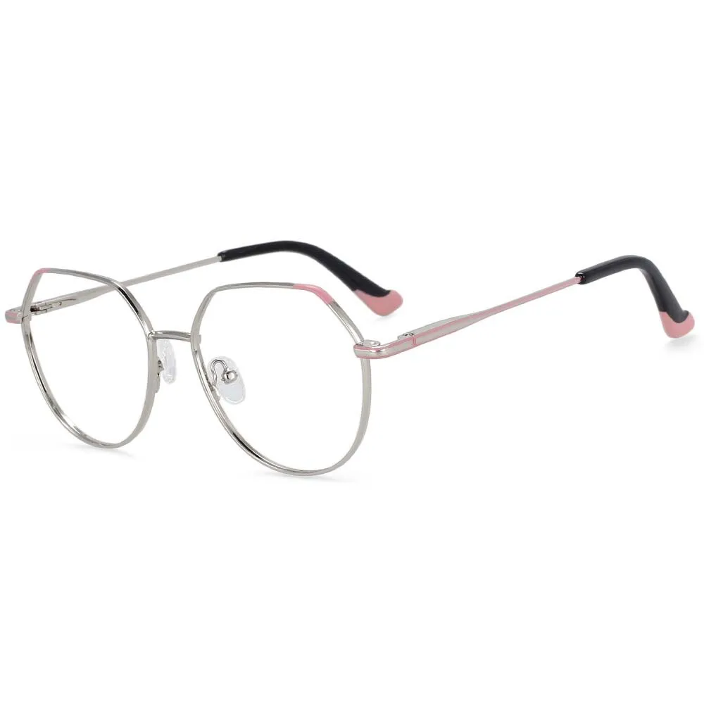 CCspace Unisex Full Rim Polygonal Round Alloy Frame Eyeglasses 54316