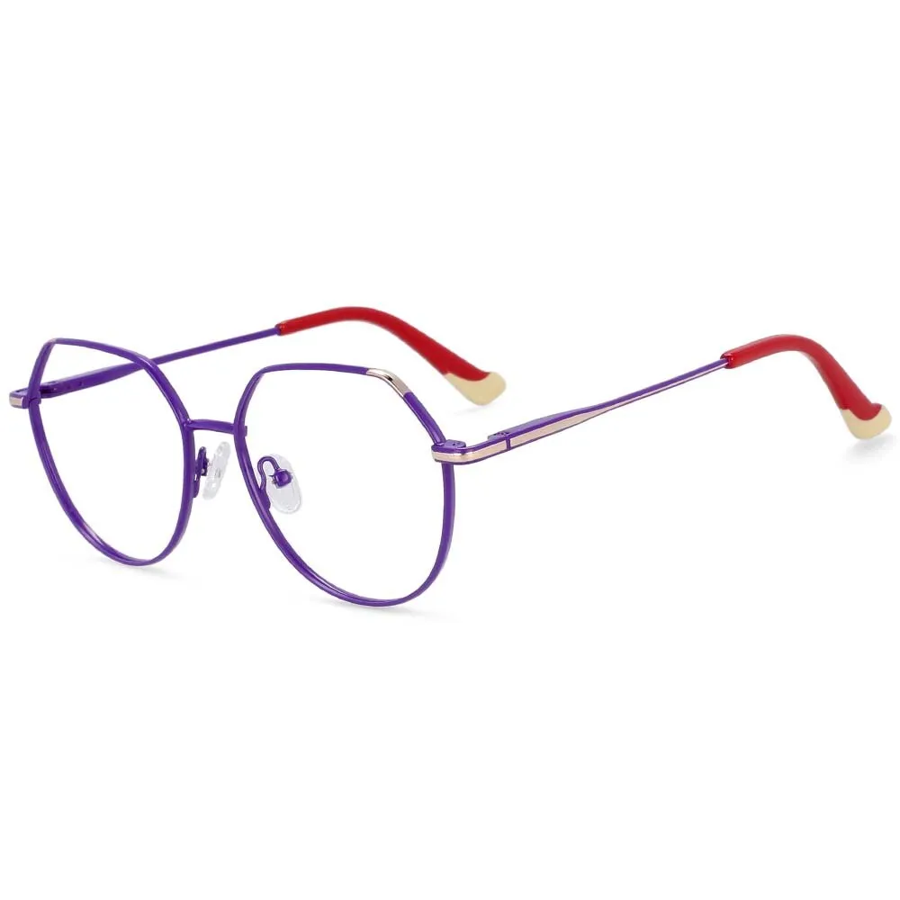 CCspace Unisex Full Rim Polygonal Round Alloy Frame Eyeglasses 54316
