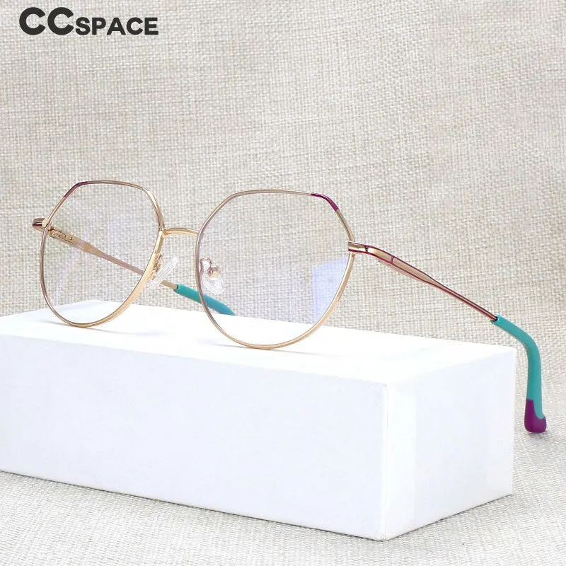 CCspace Unisex Full Rim Polygonal Round Alloy Frame Eyeglasses 54316