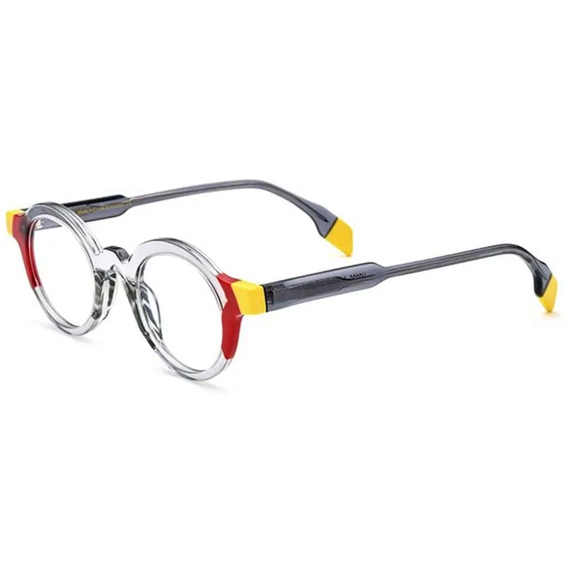 CCspace Unisex Full Rim Round Acetate Eyeglasses 53153