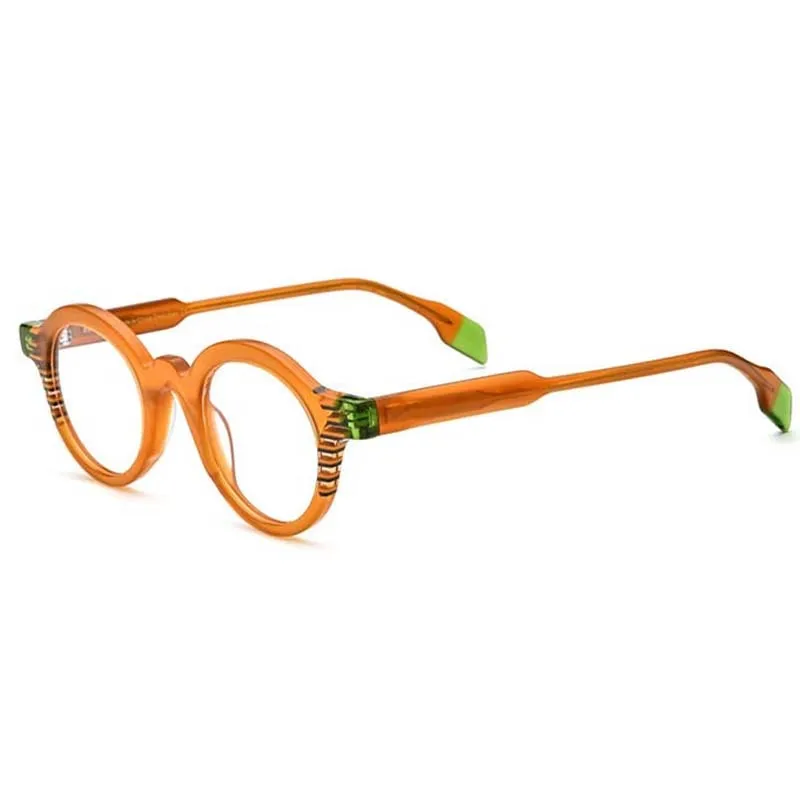 CCspace Unisex Full Rim Round Acetate Eyeglasses 53153