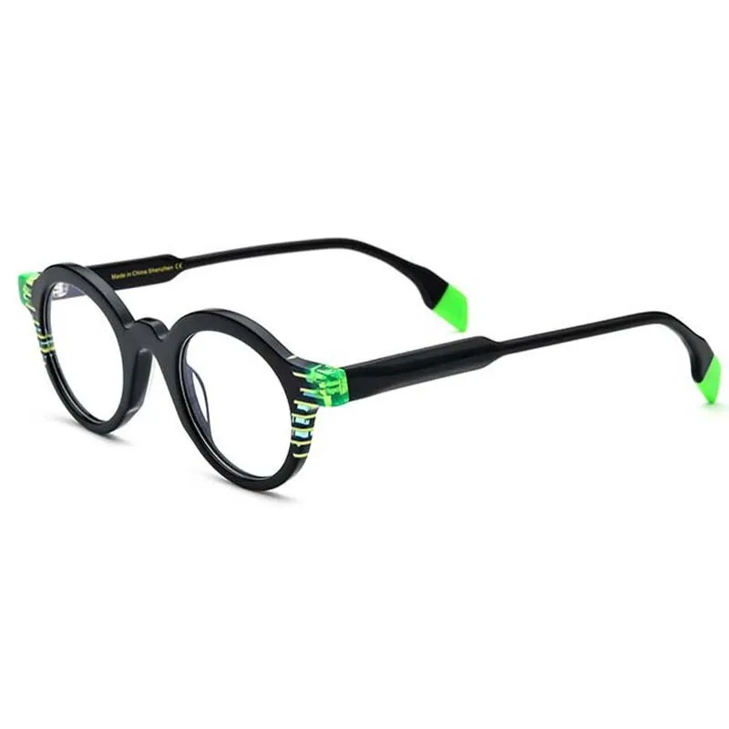 CCspace Unisex Full Rim Round Acetate Eyeglasses 53153