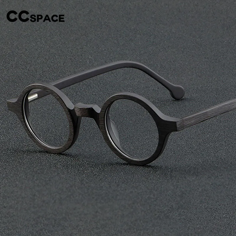CCspace Unisex Full Rim Round Acetate Eyeglasses 55724