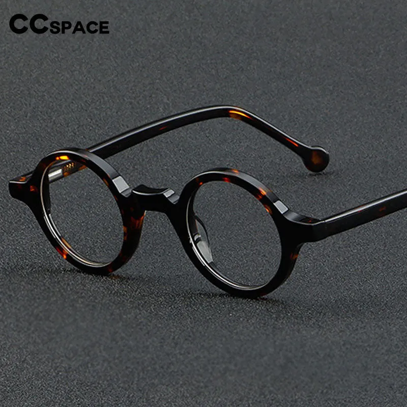 CCspace Unisex Full Rim Round Acetate Eyeglasses 55724