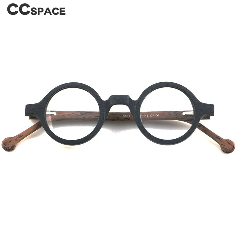 CCspace Unisex Full Rim Round Acetate Eyeglasses 55724