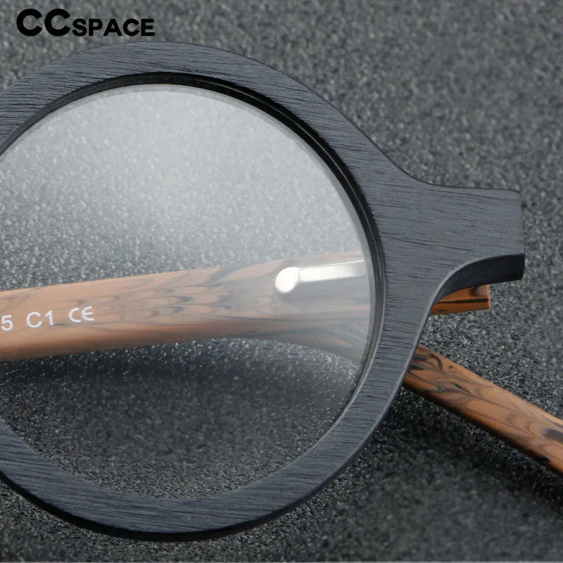 CCspace Unisex Full Rim Round Acetate Eyeglasses 55724