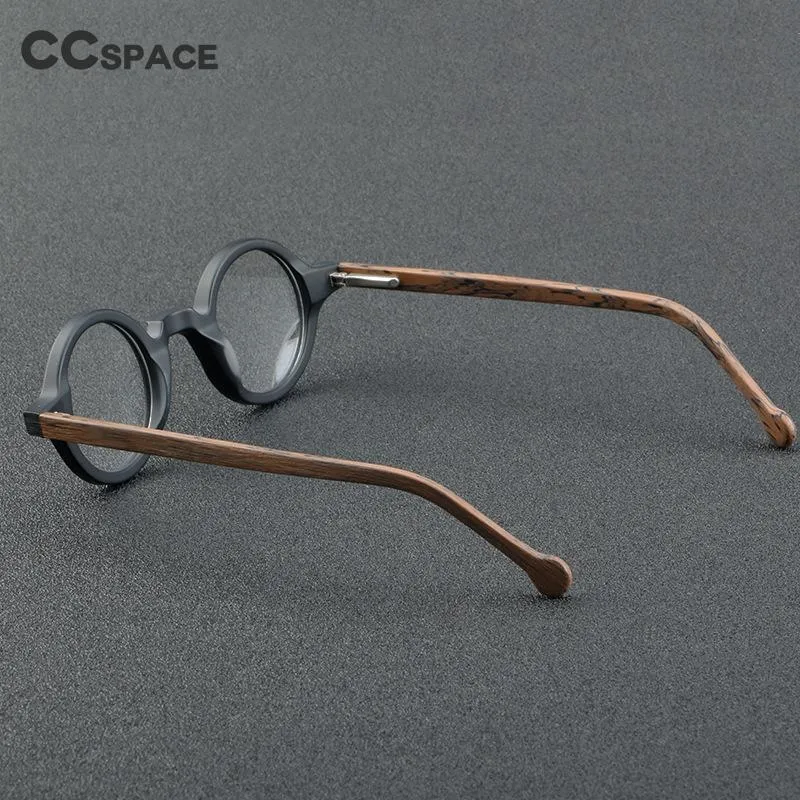 CCspace Unisex Full Rim Round Acetate Eyeglasses 55724