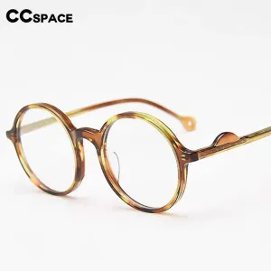CCspace Unisex Full Rim Round Acetate Frame Eyeglasses 54613