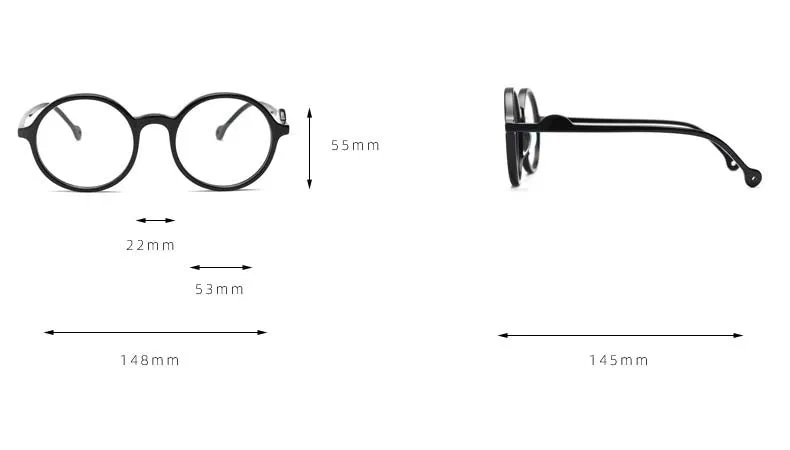 CCspace Unisex Full Rim Round Acetate Frame Eyeglasses 54613