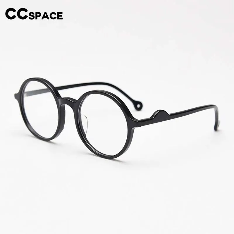CCspace Unisex Full Rim Round Acetate Frame Eyeglasses 54613