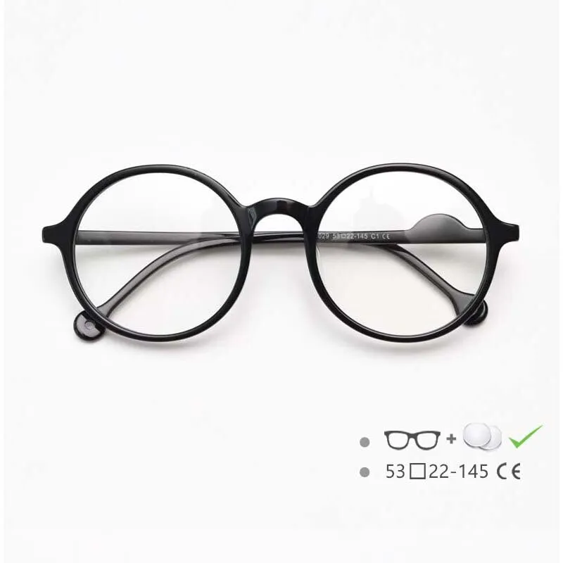CCspace Unisex Full Rim Round Acetate Frame Eyeglasses 54613