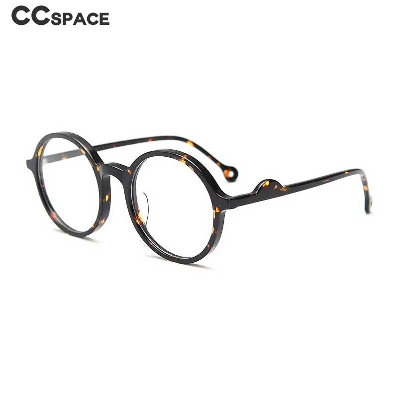 CCspace Unisex Full Rim Round Acetate Frame Eyeglasses 54613