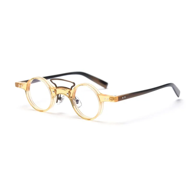 CCspace Unisex Full Rim Round Acetate Punk Double Bridge Frame Eyeglasses 49805