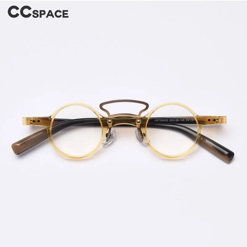CCspace Unisex Full Rim Round Acetate Punk Double Bridge Frame Eyeglasses 49805