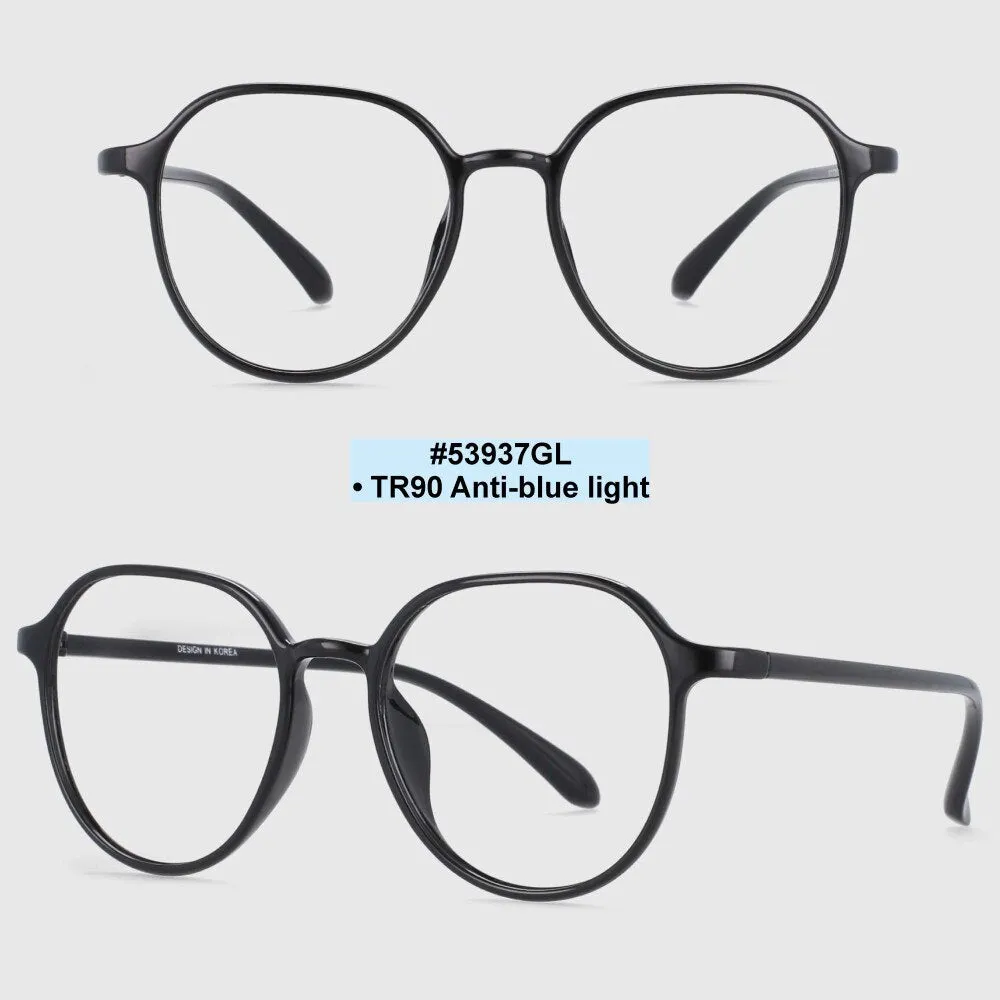 CCspace Unisex Full Rim Round Square Tr 90 Titanium Frame Eyeglasses 53937