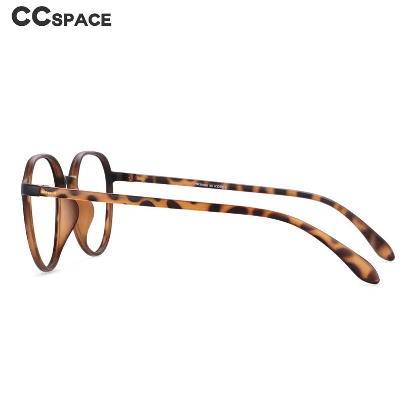 CCspace Unisex Full Rim Round Square Tr 90 Titanium Frame Eyeglasses 53937