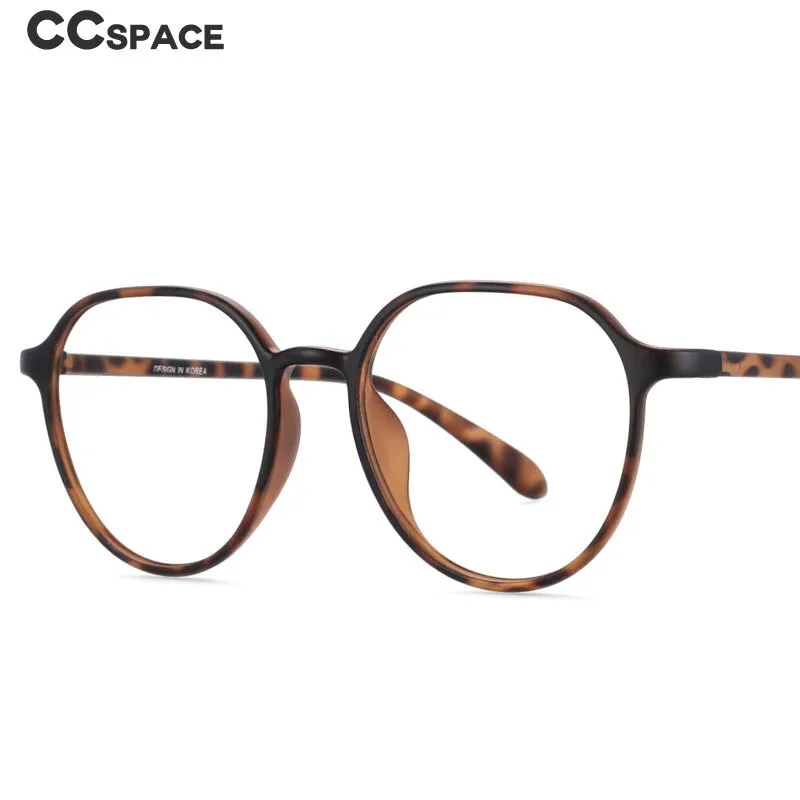 CCspace Unisex Full Rim Round Square Tr 90 Titanium Frame Eyeglasses 53937