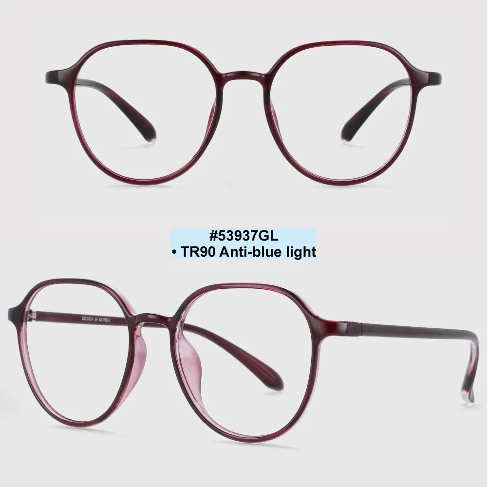 CCspace Unisex Full Rim Round Square Tr 90 Titanium Frame Eyeglasses 53937