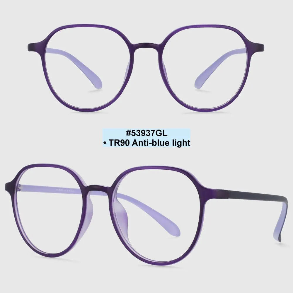 CCspace Unisex Full Rim Round Square Tr 90 Titanium Frame Eyeglasses 53937